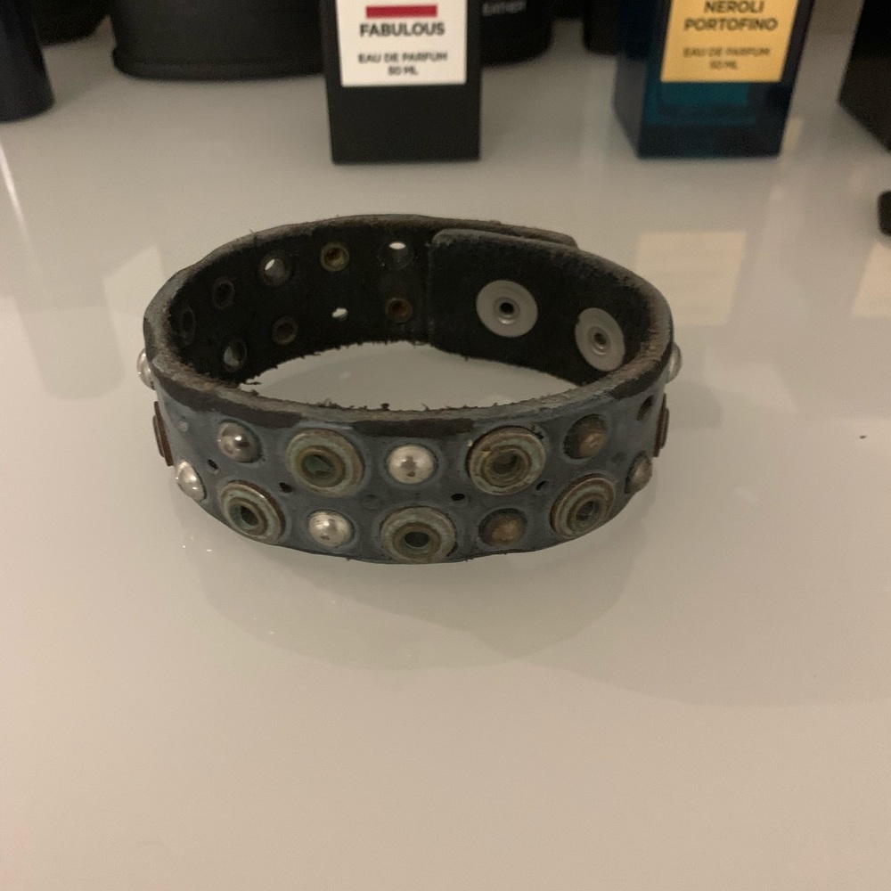 Diesel Mens Leather Bracelet